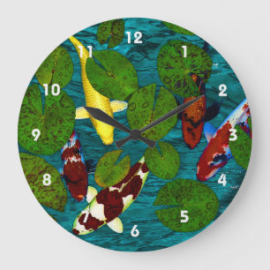 KOI POND Clock Grote Klok