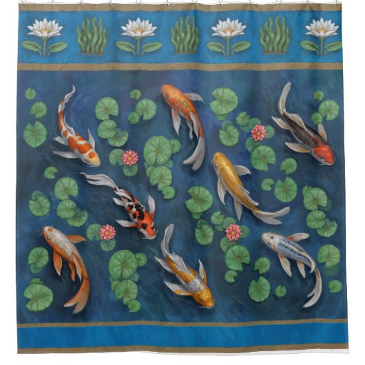 Koi Pond Douchegordijn (Voorkant)