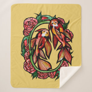 Koi Pond Fish Art Japanse Koi vijvers Sherpa Deken