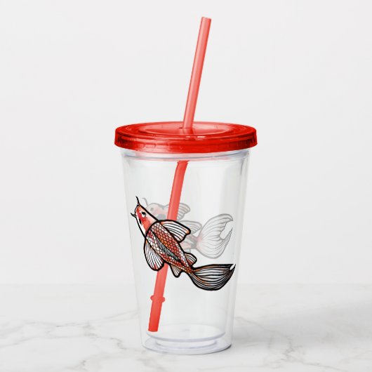 Koi Pond Fish Artwork Acryl Drinkbeker (Achterkant)