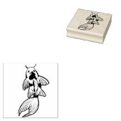 Koi Pond Fish Artwork Rubberstempel (Gestempeld)