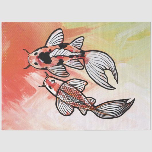 Koi Pond Fish Artwork Tissuepapier (Voorkant)