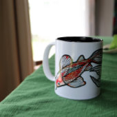 Koi Pond Fish Artwork Tweekleurige Koffiemok