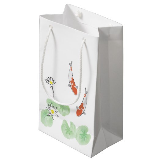 Koi Pond Gift Bag Klein Cadeauzakje (Voorkant Gekanteld)