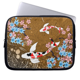Koi Pond - hout - Japanse ontwerplaptophoes Laptop Sleeve