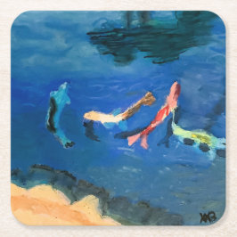 Koi Pond Kartonnen Onderzetters
