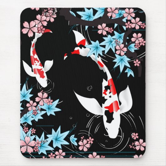 Koi Pond - Lente - Japanse Design Mousepad Muismat (Voorkant)