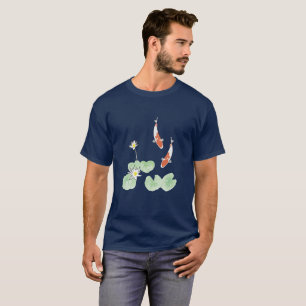Koi Pond Mannen Dark Blue Tshirt