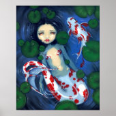 Koi Pond Mermaid fantasy Art Print (Voorkant)
