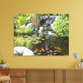 Koi Pond met Waterfall Canvas Afdruk (Insitu (Woonkamer))