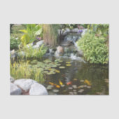 Koi Pond met Waterfall Tissuepapier (Voorkant)