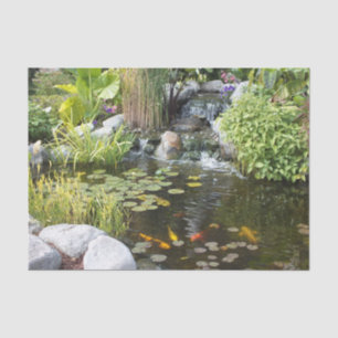 Koi Pond met Waterfall Tissuepapier