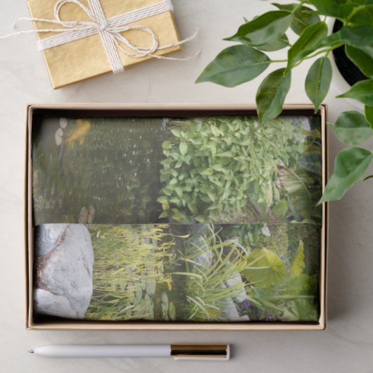Koi Pond met Waterfall Tissuepapier (Geschenk)