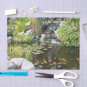 Koi Pond met Waterfall Tissuepapier (Craft)