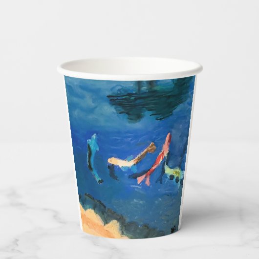 Koi Pond Papieren Bekers (Achterkant)