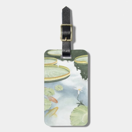 Koi Pond Reflection met vissen en geles Bagagelabel (Voorkant verticaal)