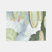Koi Pond Reflection met vissen en geles Fleece Deken (Voorkant (Horizontaal))