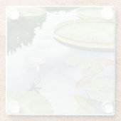 Koi Pond Reflection met vissen en geles Glazen Onderzetter (Achterkant)