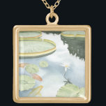 Koi Pond Reflection met vissen en geles Goud Vergulden Ketting<br><div class="desc">Vang je reflectie in deze aantrekkelijke koivijver. Kijk hoe de vis lijkt te zwemmen en de leugens langs je bedankt naar de levensechte rendering van Chariklia Zarris. Dit zou een geweldig geschenk zijn voor een familielid of voor je andere belangrijke.</div>