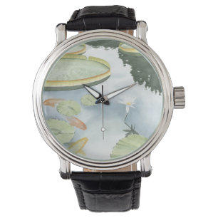 Koi Pond Reflection met vissen en geles Horloge
