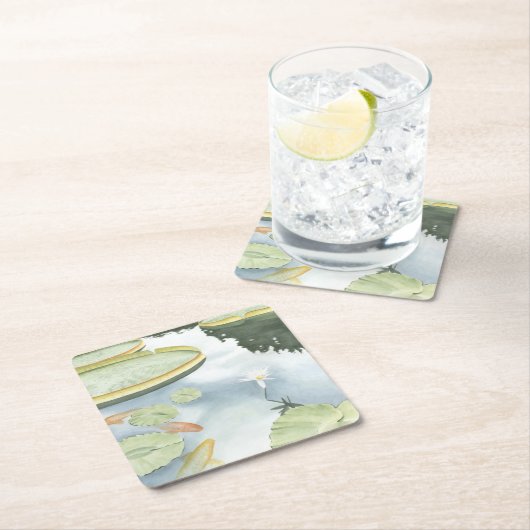 Koi Pond Reflection met vissen en geles Kartonnen Onderzetters (Insitu)