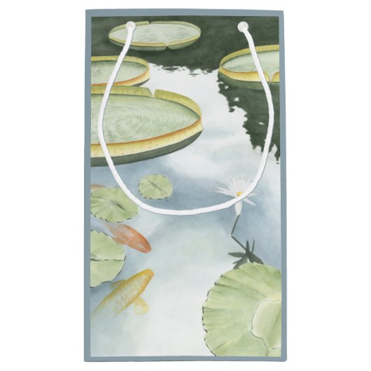 Koi Pond Reflection met vissen en geles Klein Cadeauzakje (Achterkant)