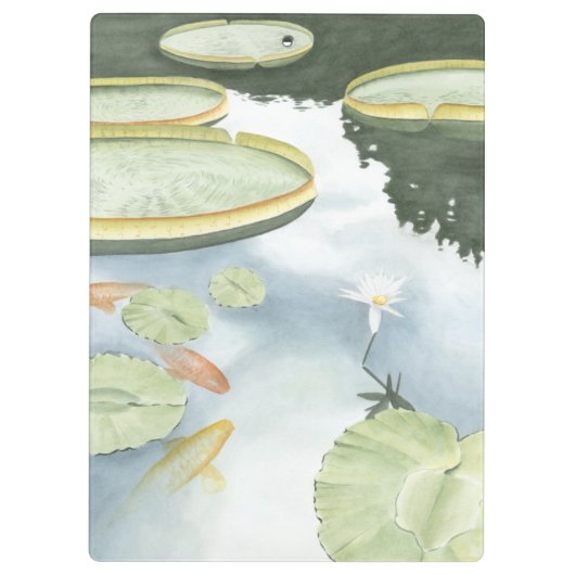Koi Pond Reflection met vissen en geles Klembord (Achterkant)
