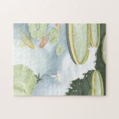 Koi Pond Reflection met vissen en geles Legpuzzel (Horizontaal)