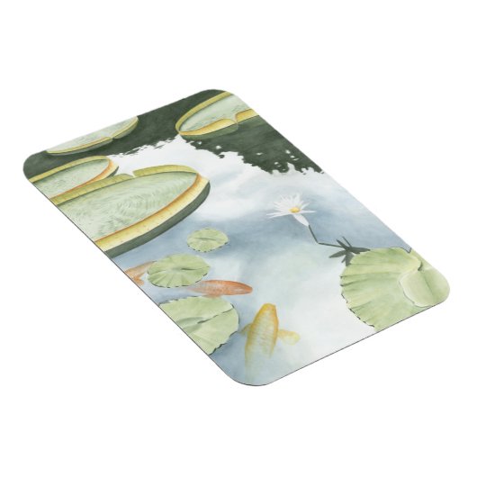 Koi Pond Reflection met vissen en geles Magneet (Rechterzijde)