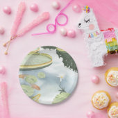 Koi Pond Reflection met vissen en geles Papieren Bordje (Feest)