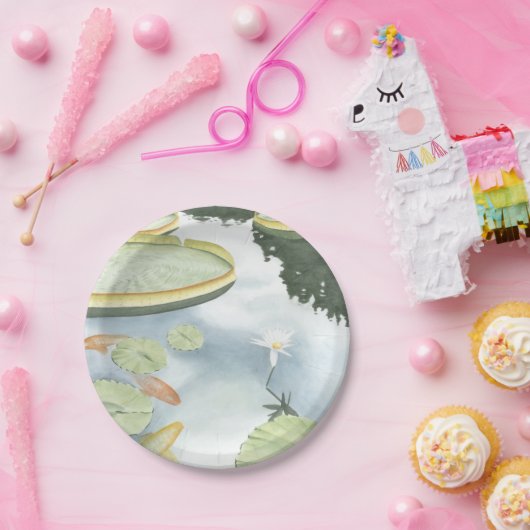 Koi Pond Reflection met vissen en geles Papieren Bordje (Feest)