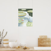 Koi Pond Reflection met vissen en geles Poster (Keuken)