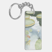 Koi Pond Reflection met vissen en geles Sleutelhanger (Voorkant Links)