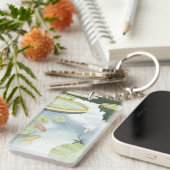 Koi Pond Reflection met vissen en geles Sleutelhanger (Voorkant Rechts)