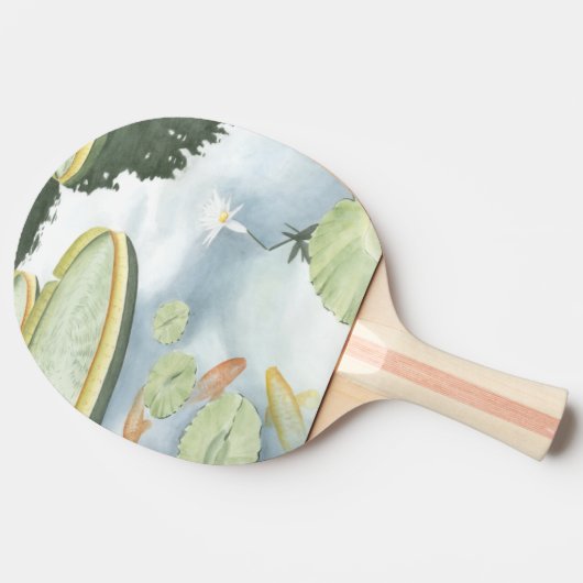 Koi Pond Reflection met vissen en geles Tafeltennisbatje (Zijkant)