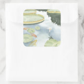 Koi Pond Reflection met vissen en geles Vierkante Sticker (Tas)