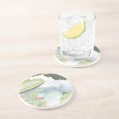 Koi Pond Reflection met vissen en geles Zandsteen Onderzetter (Zijkant)