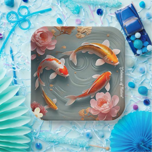 "Koi Pond Sanctuary" Papieren Bordje (Feest)