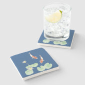 Koi Pond Stenen Onderzetter (Zijkant)