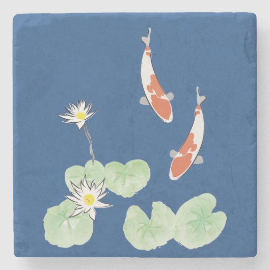 Koi Pond Stenen Onderzetter (Voorkant)