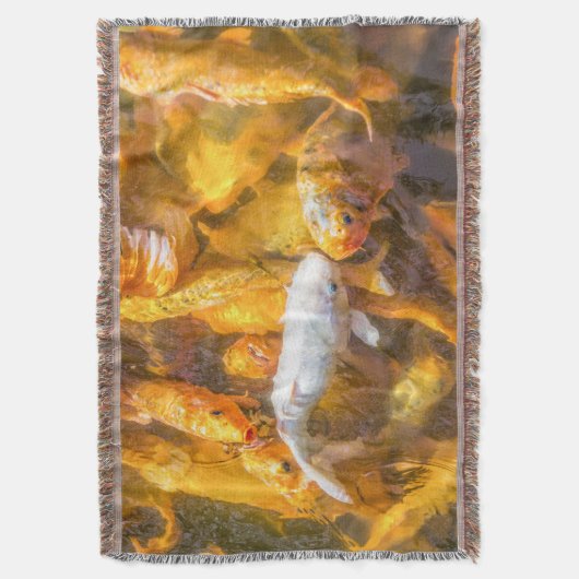 Koi Pond Throw Blanket Deken (Voorkant Verticaal)