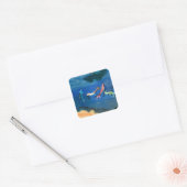 Koi Pond Vierkante Sticker (Envelop)
