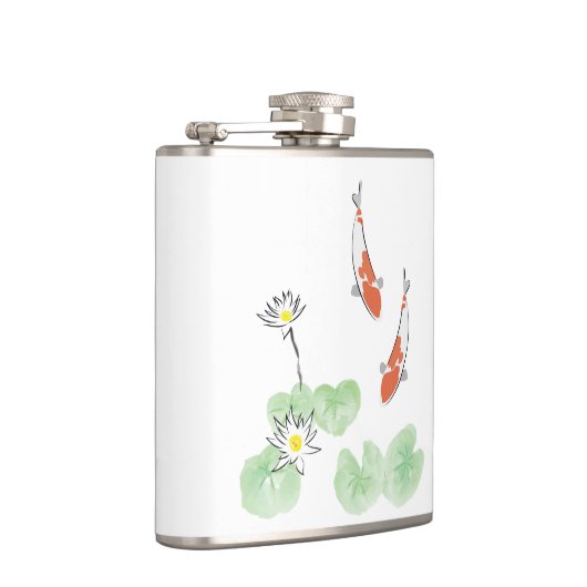 Koi Pond Vinyl Wrapped Flask Heupfles (Rechts)