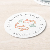 Koi Pond Wedding Ronde Kartonnen Onderzetter (Gebogen)