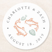 Koi Pond Wedding Ronde Kartonnen Onderzetter (Voorkant)