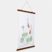 Koi Pond - White Wood Topped Wall Tapestry Hangend Wandkleed (Gebogen)