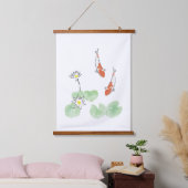 Koi Pond - White Wood Topped Wall Tapestry Hangend Wandkleed (Slaapkamer)