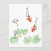 Koi Pond - witte achtergrond Briefkaart (Voorkant)