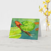 Koi puntennotecard kaart (Gele Bloem)