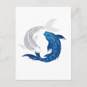 Koi Regal Blue Ghost Silver Briefkaart (Voorkant)